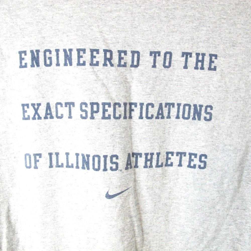 Vintage Nike Gray Short Sleeve Center Swoosh Tee Shirt Illinois Men's Medium - Picture 5 of 8